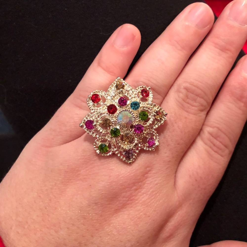 Multicolor flower ring - Picture 4 of 4